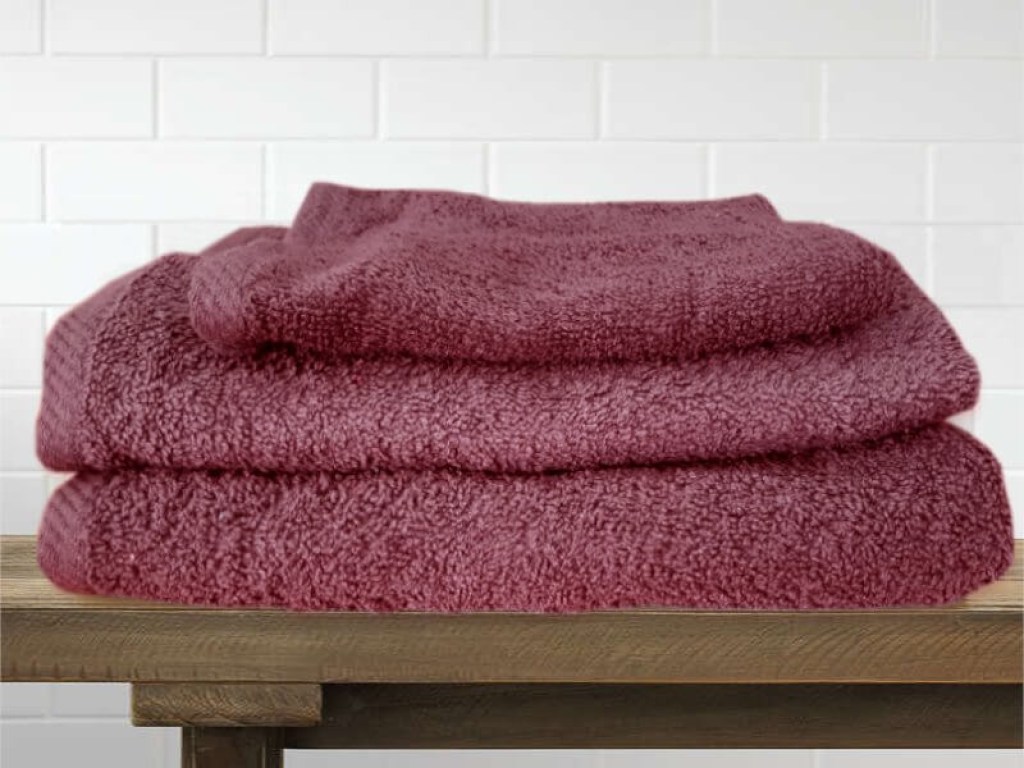 Σετ Πετσέτες Μπάνιου Βαμβακερές Μπορντό Γαρύφαλλο | Γαρύφαλλο - Λευκά Είδη